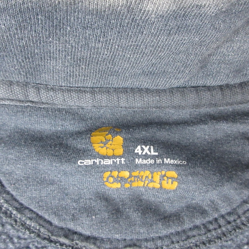 Carhartt Sweatshirt Mens 4XL Gray Full Zip Mock Neck Fleece Workwear 102274 - Picture 6 of 14